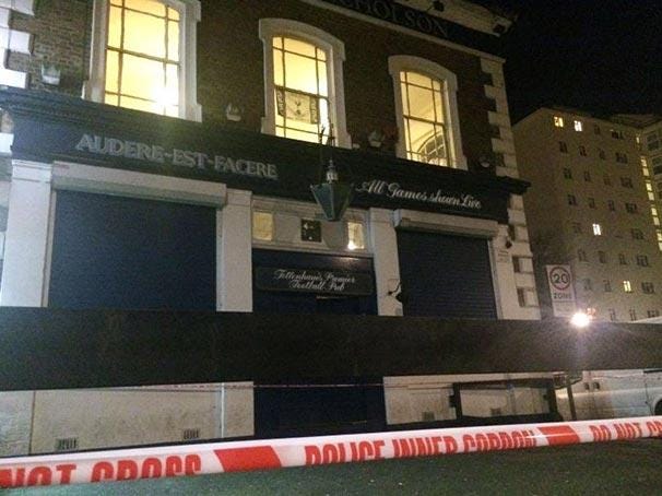 The man's body was found in the flat above the pub on Wednesday 