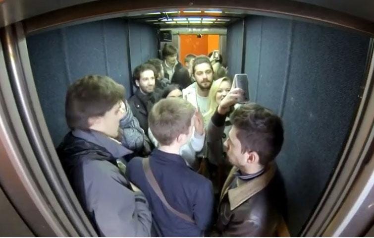 Shia LaBeouf spent 24 hours inside a lift in Oxford