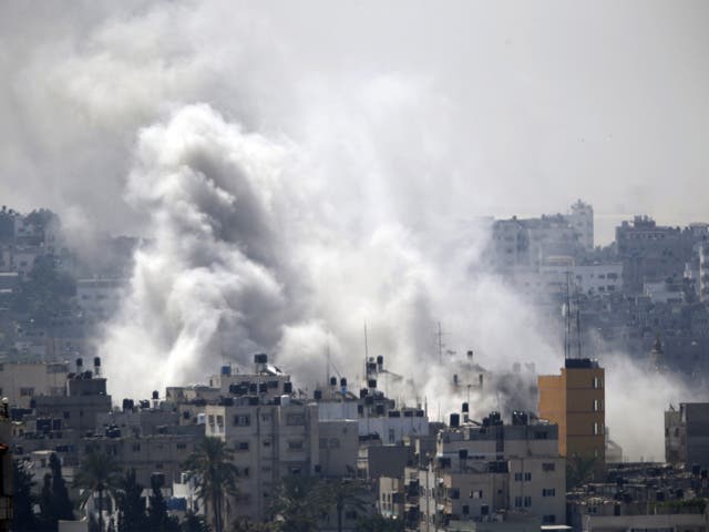 Smoke from an Israeli strike rises over Gaza City