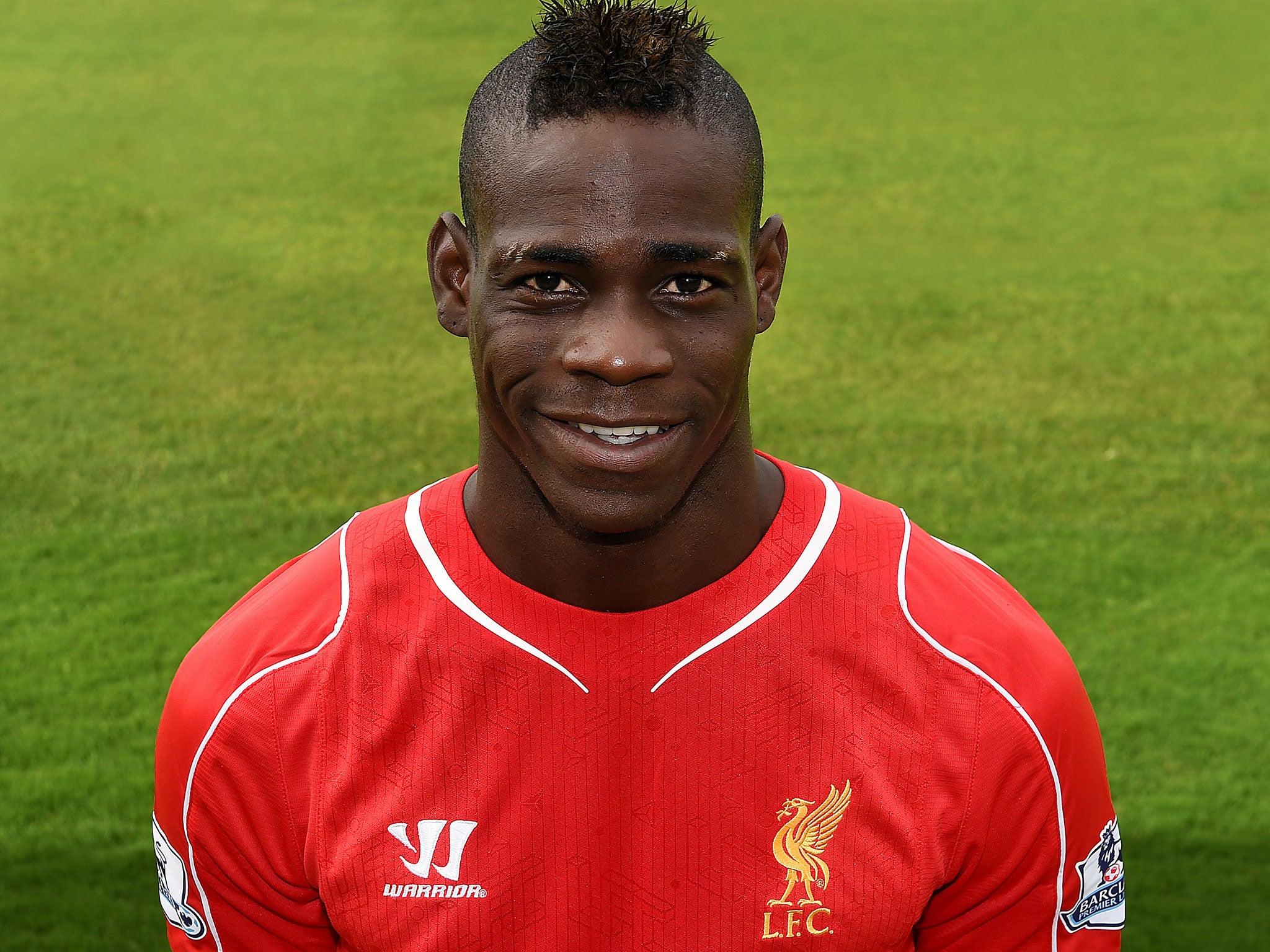 Mario Balotelli pictured in a Liverpool shirt for first time