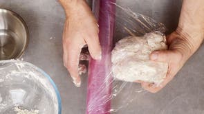 It might seem a little dry, but wrap in cling film and refrigerate for 30 minutes or more
