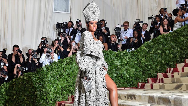 Rihanna went all in on the Catholicism theme wearing custom Maison Margiela