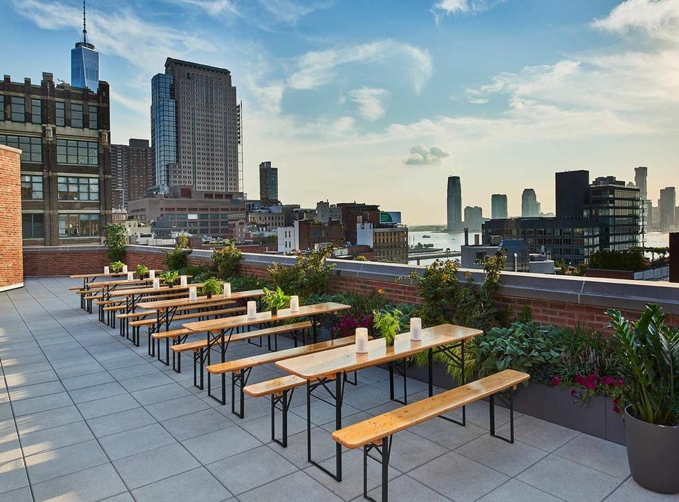 Take in the city views from the rooftop bar at Arlo Soho