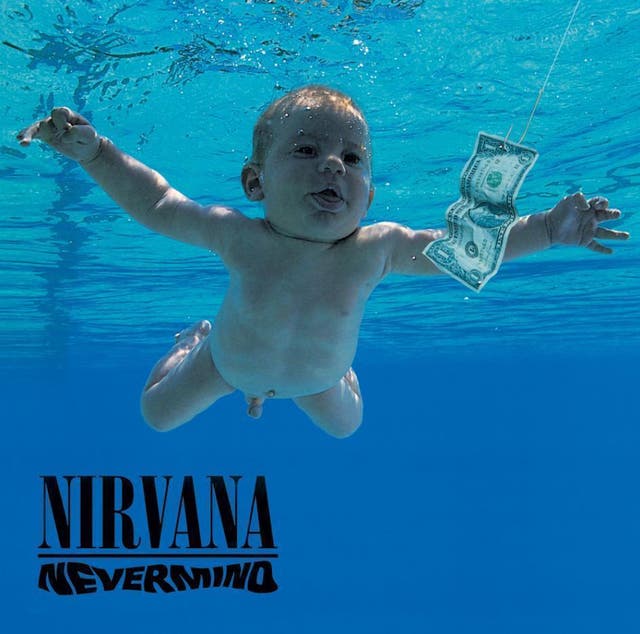 Nirvana – Nevermind
This is one of the most recognisable album covers of all time, and makes a fierce, mocking statement about the value western society places on chasing wealth – and the way it passes that message onto future generations.  Record label Geffen were concerned by the appearance of three-month old Spencer Elden's penis on the cover, but Kurt Cobain would only accept a censor sticker over the image if it read: “If you're offended by this, you must be a closet paedophile.”