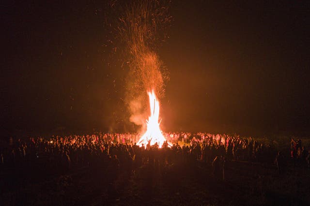 In a village 80 kilometres east of Moscow, people participate in a pagan ceremony to celebrate the summer solstice 