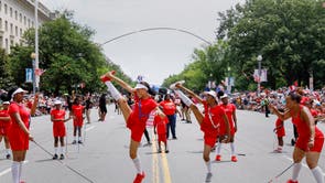 A jump rope team on Constitution Avenue