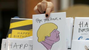 Boris Johnson and other Conservative themed cards for sale at the Conservative Party Conference in Manchester on 29 septembre