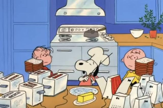 This Emmy-winning short first aired in 1973 and has become a Thanksgiving staple. If you’ve experienced a kitchen disaster at any point during the day, you might relate to Charlie Brown, Linus, Snoopy and Woodstock’s efforts to put together a feast despite their total lack of cooking skills. A Charlie Brown Thanksgiving is airing on Wednesday 27 November on ABC, and the programme is also available to stream on Vudu and Amazon Prime.