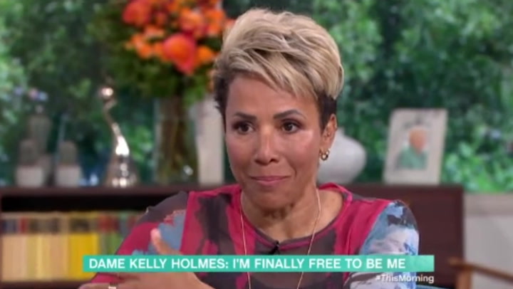 Dame Kelly Holmes breaks down on This Morning after coming out as gay