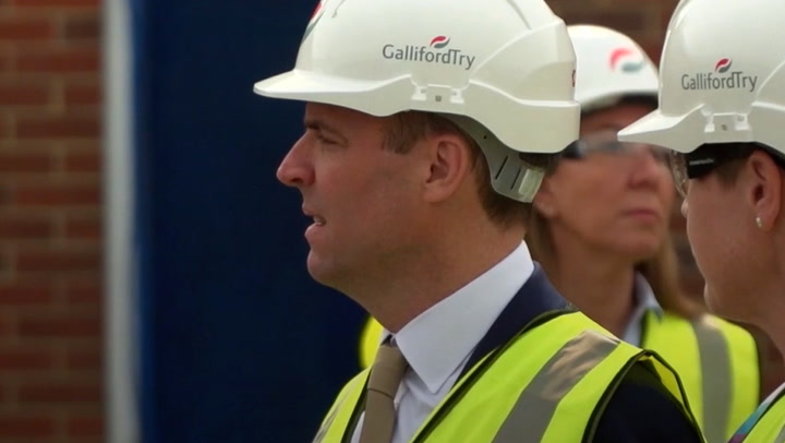 Dominic Raab attends the construction of the first secure school in the UK