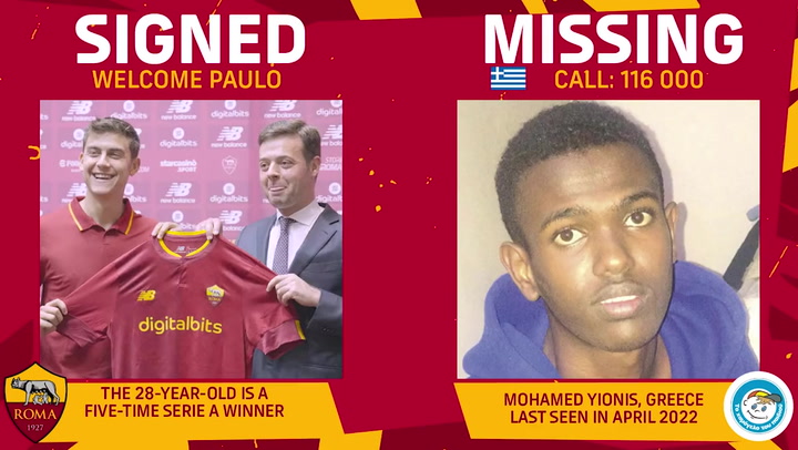 Roma use Paulo Dybala announcement video to raise awareness of missing children