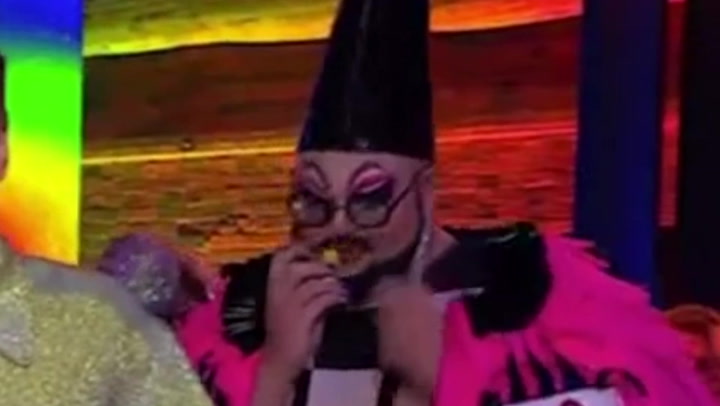 Drag queen Fatt Butcher spotted sniffing poppers on live TV