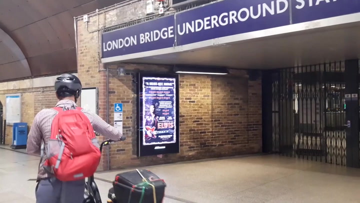 Entrance to London Bridge Tube station locked on first day of crippling rail strikes