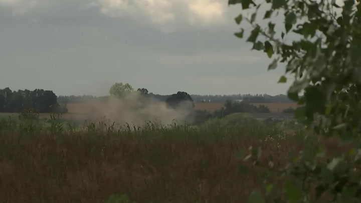 ITV news crew flees from Russian shells landing 600m away
