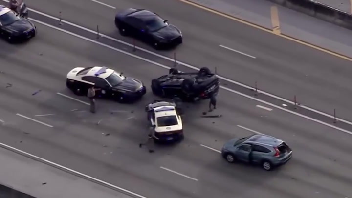 Teens lead police on high-speed chase before flipping SUV on Florida highway