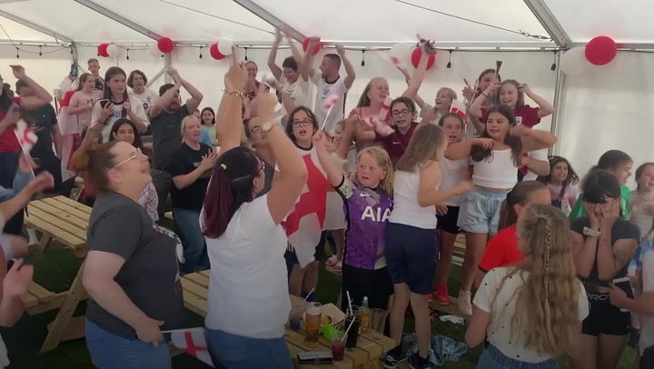 Fans jump for joy as England’s Lionesses’ win Euros final