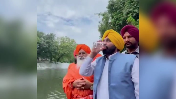 Indian politician drinks water from ‘holy’ river to prove it is clean, now hospitalised