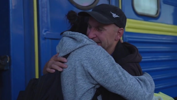 Separated by war: Ukrainian couples reunite at Kharkiv station after months apart