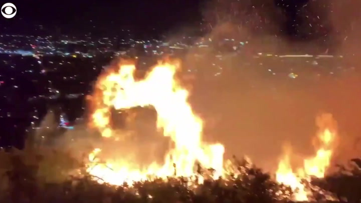 Wildfire gets dangerously close to California TV station