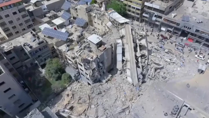 Drone captures scale of Gaza City destruction