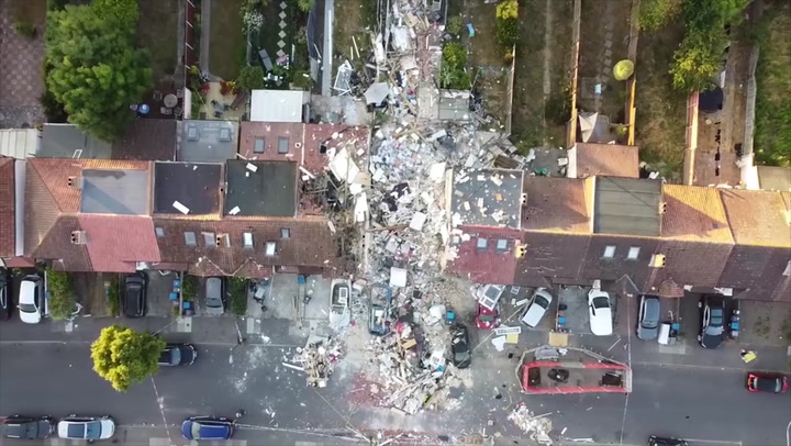 Thornton Heath gas explosion: Drone footage shows aftermath of devastating incident