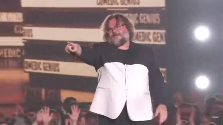 Jack Black somersaults on stage at MTV Movie and TV Awards