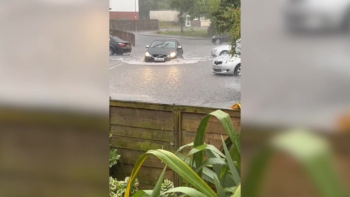 Flash floods and downpours hit Devon and Cornwall as heatwave breaks