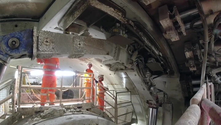 Footage shows underground machine digging path for HS2 rail project
