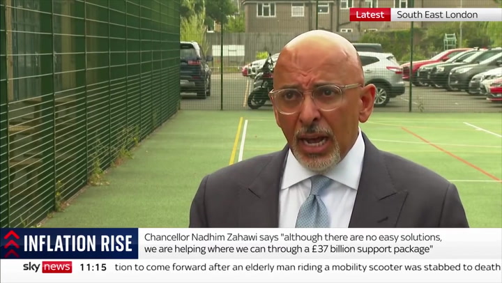 Inflation: Nadhim Zahawi says government is working on £37bn package to help families