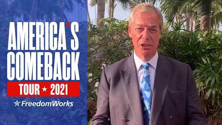 Nigel Farage announces launch of America’s Comeback Tour