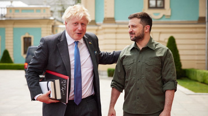 Volodymyr Zelensky thanks Boris Johnson for support ‘from first day of Russia terror’