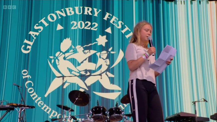 Greta Thunberg calls out ‘forces of greed’ in surprise Glastonbury climate speech