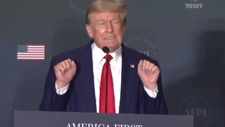 ‘She’s somebody with a man’s body’: Trump rants about trans athletes in speech