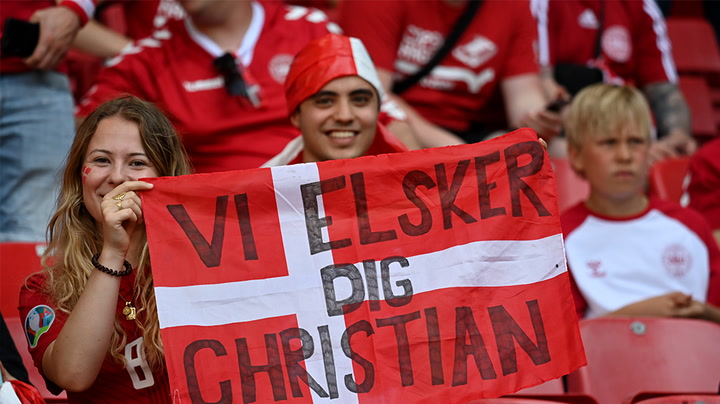 Watch live as fans clap for Denmark’s Number 10, Christian Eriksen