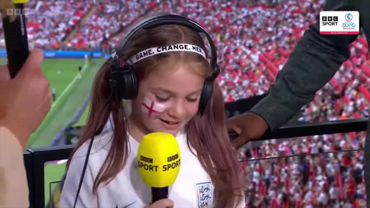 Young England fan excited as she receives signed t-shirt by Lionesses
