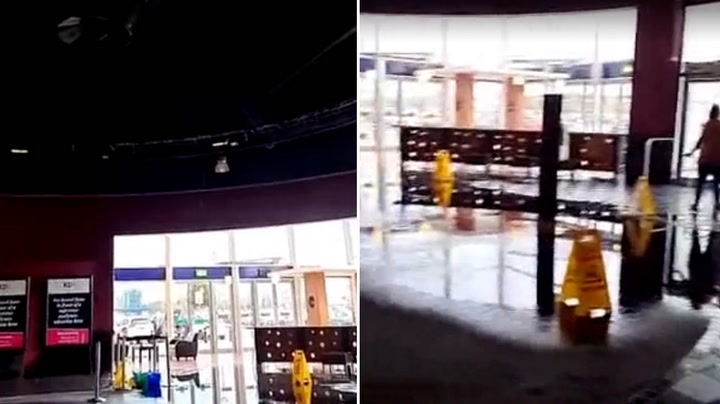 Water leaks from ceiling of Vue cinema in Inverness after thunderstorms bring flash flooding