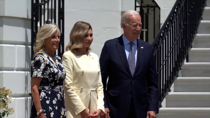 Ukraine’s first lady meets with Joe and Jill Biden on second day of US visit