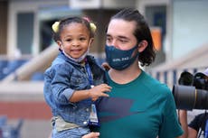 Alexis Ohanian wears ‘Girl Dad’ mask as he and daughter Olympia support Serena Williams at US Open