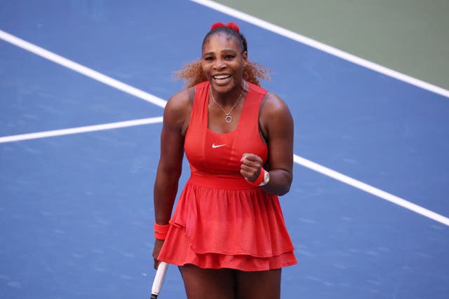 Serena Williams celebrates her third-round victory at Flushing Meadows