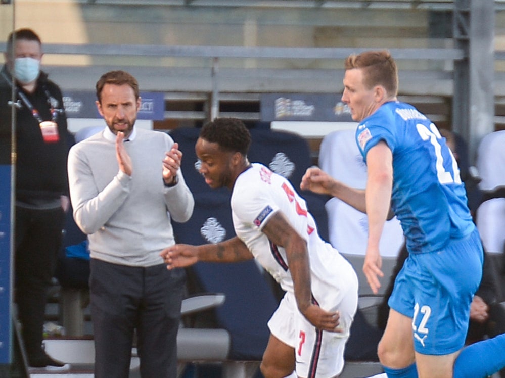 Raheem Sterling scored from the spot late on as England beat Iceland in the Nations League