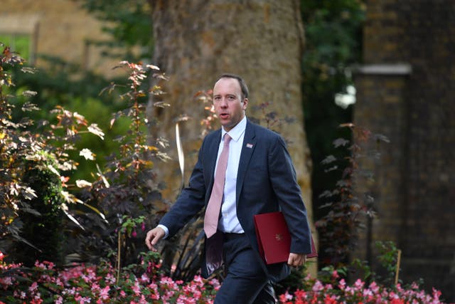 Britain's Health Secretary Matt Hancock arrives in Downing Street