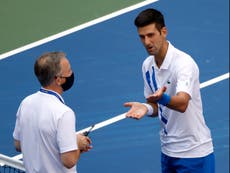 Novak Djokovic apologises following US Open disqualification after hitting ball at line judge