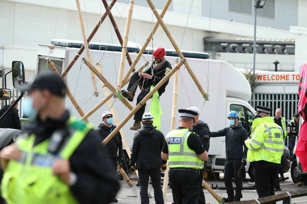 Priti Patel ‘wanted early intervention’ in Extinction Rebellion printworks protest, court hears