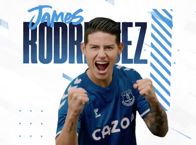 New Everton midfielder James Rodriguez
