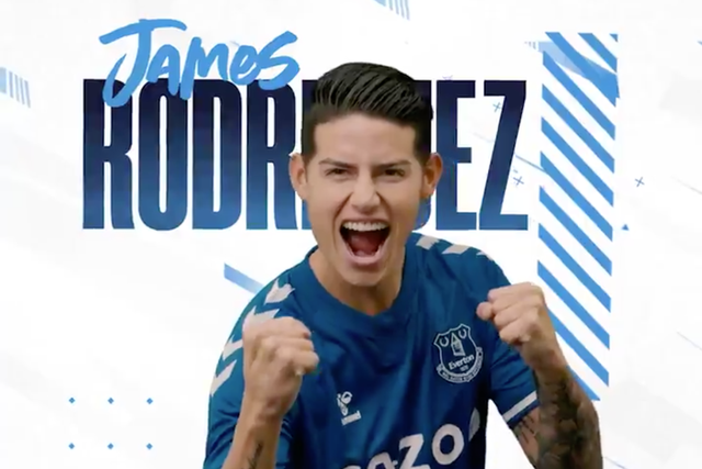 New Everton midfielder James Rodriguez
