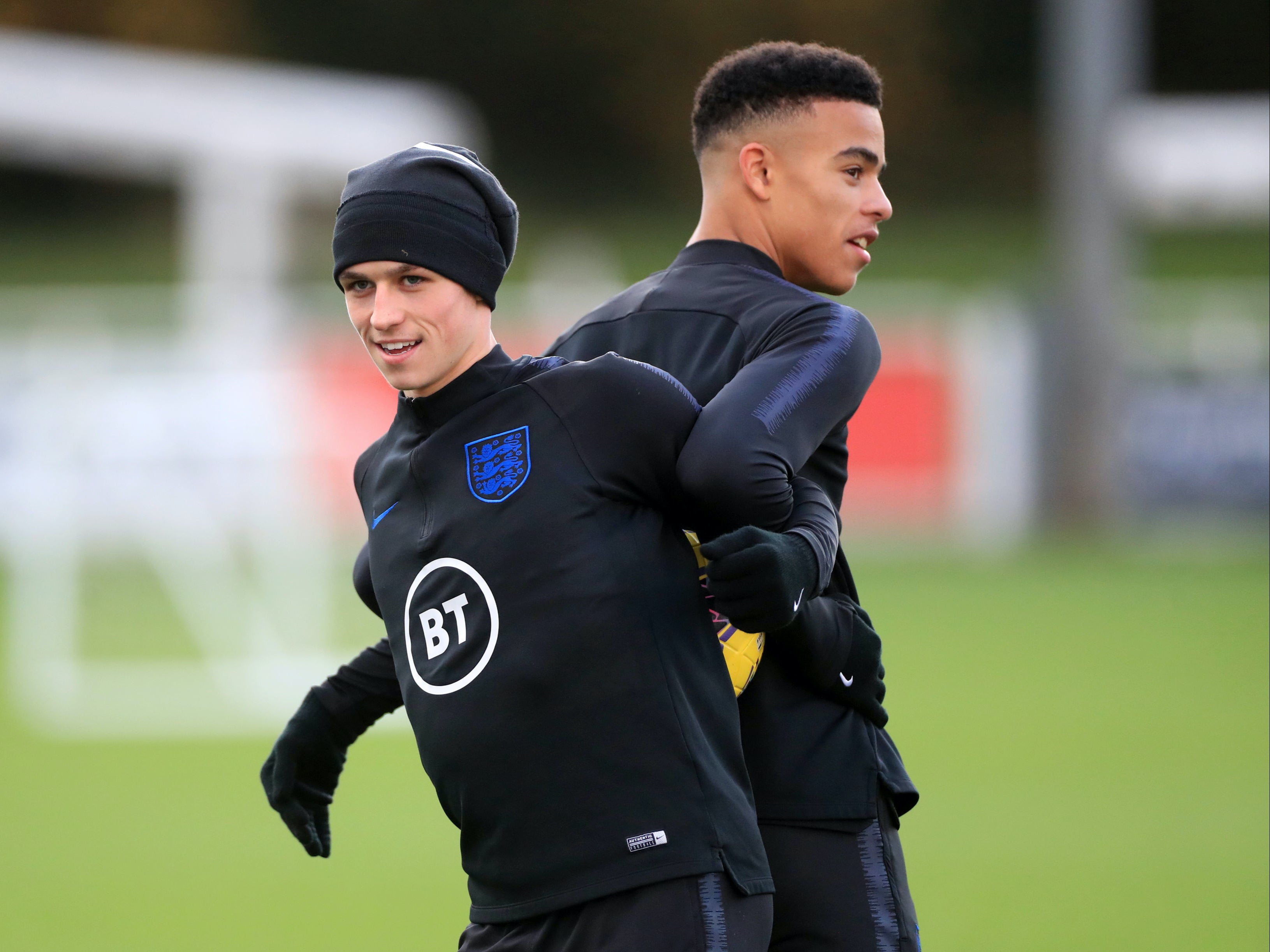 England players Phil Foden and Mason Greenwood