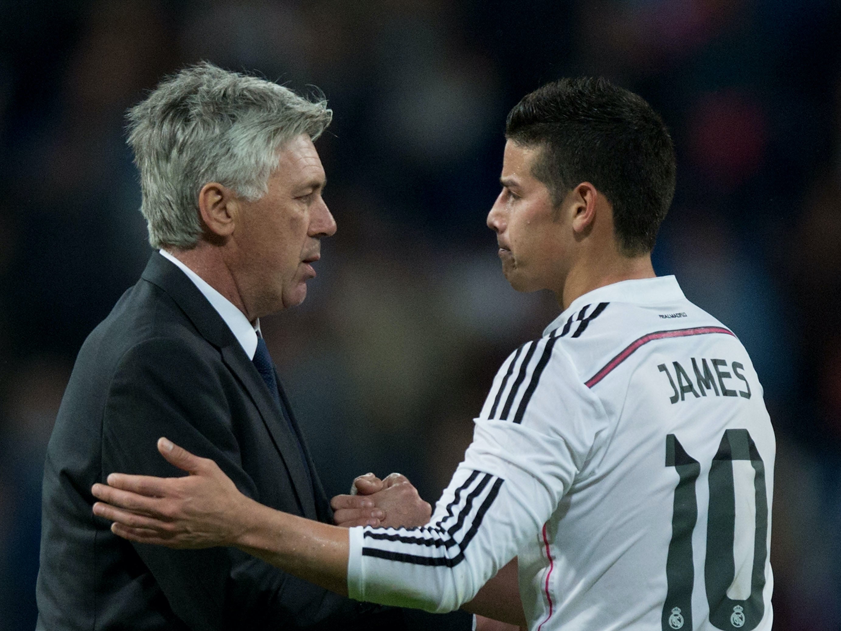 James Rodriguez and Carlo Ancelotti
