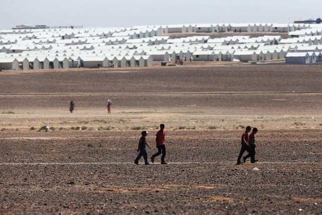 Azraq refugee camp in Jordan in 2015, located in the desert 110 kilometers to the east of Amman and not far from the Syrian border