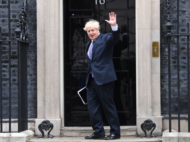 Boris Johnson outside No 10