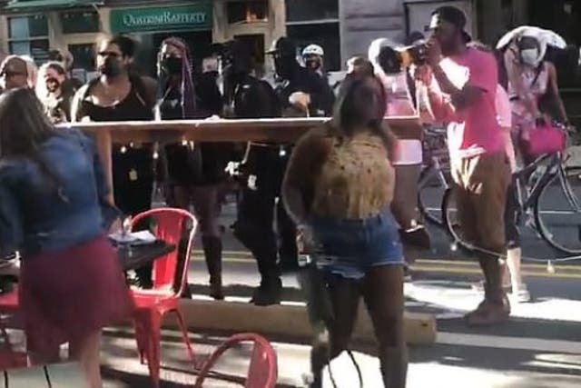 Protesters confront diners in Pittsburgh